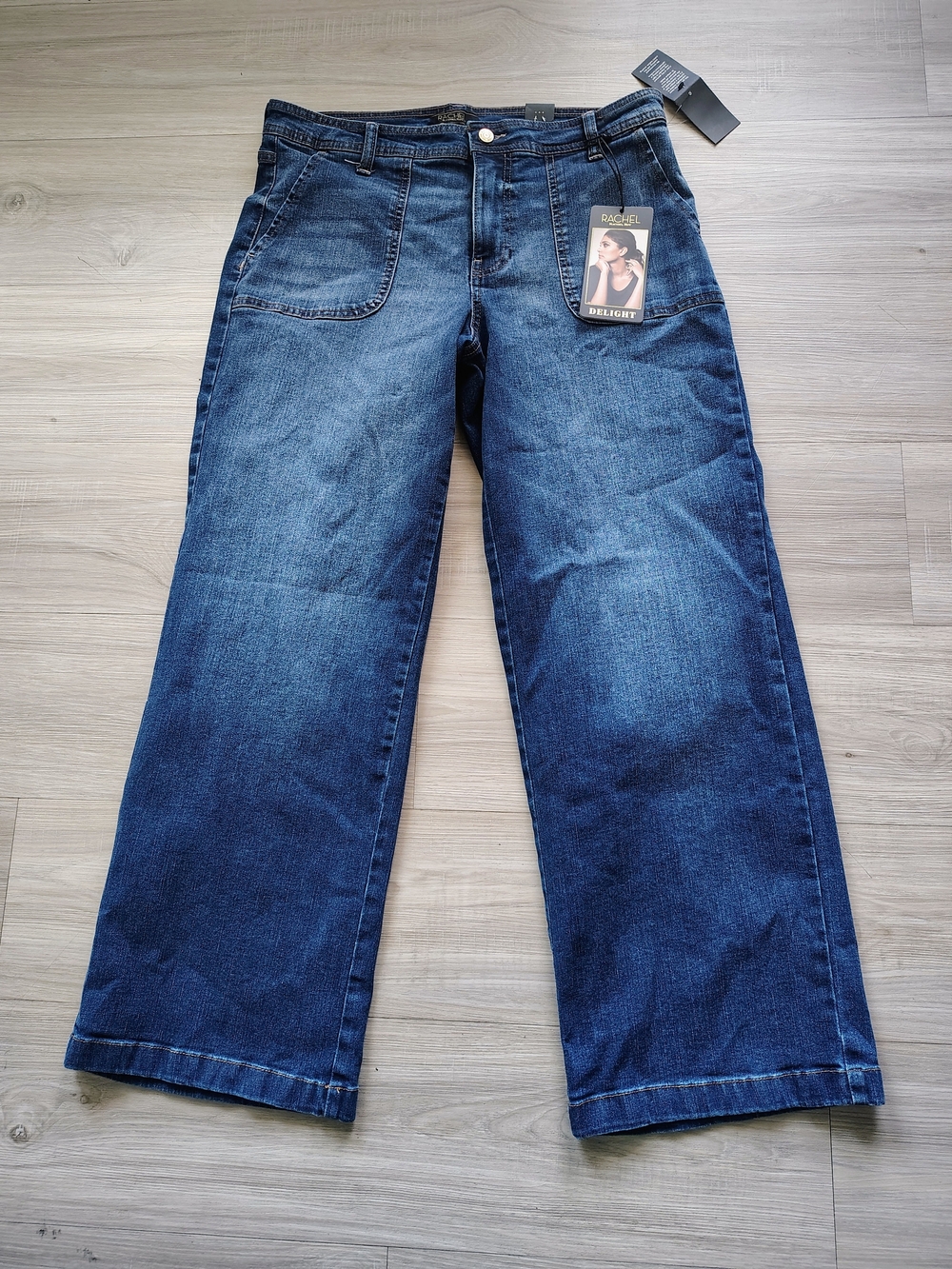 RACHEL Rachel Roy Wide-Leg Jeans in Dark Blue Wash